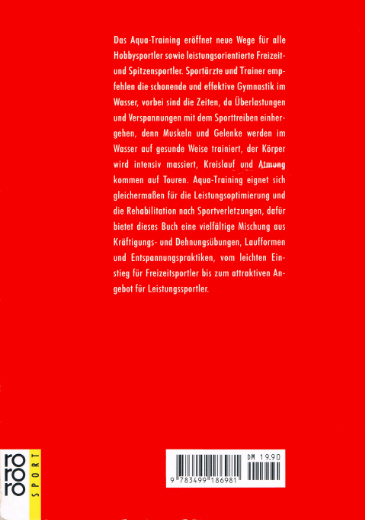 AQUATRAINING, Übungen und Programme, im Rowohlt 1992,Margot Zeitvogel-Schoenthier, Buch 3, Cover hinten